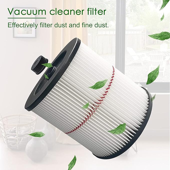 Replacement Filter for Shop Vac Craftsman 9-17816 Wet Dry Air Filter for 5 6 8 12 & Larger Gallon Vacuum Cleaner - 2 Pack