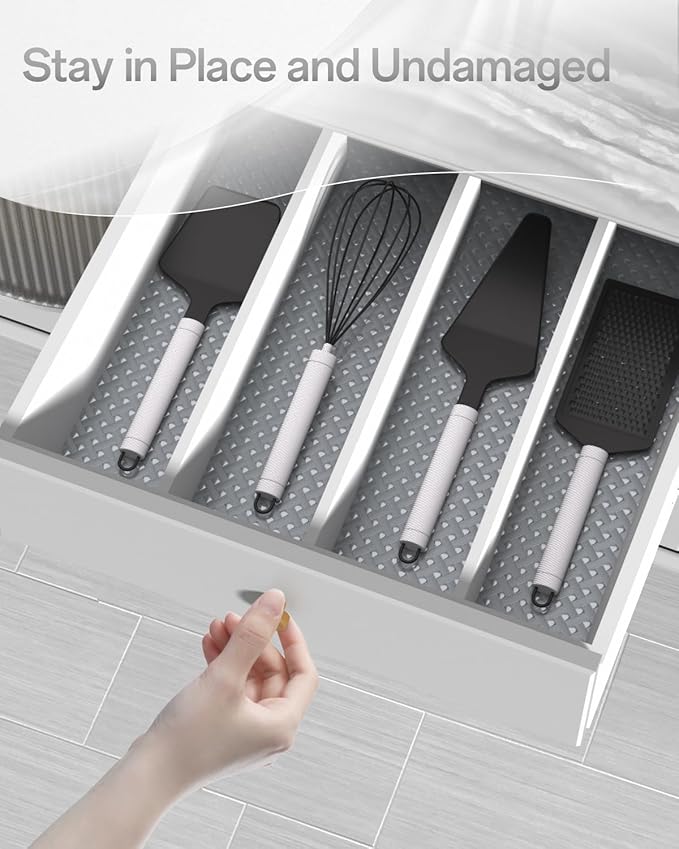 Shelf and Drawer Liner for Kitchen Cabinet, Non-Adhesive 18in x 360in Waterproof Contact Paper Refrigerator Liners Thickened Durable EVA Material Non Slip Mat for Dresser Cupboard Pantry Protector