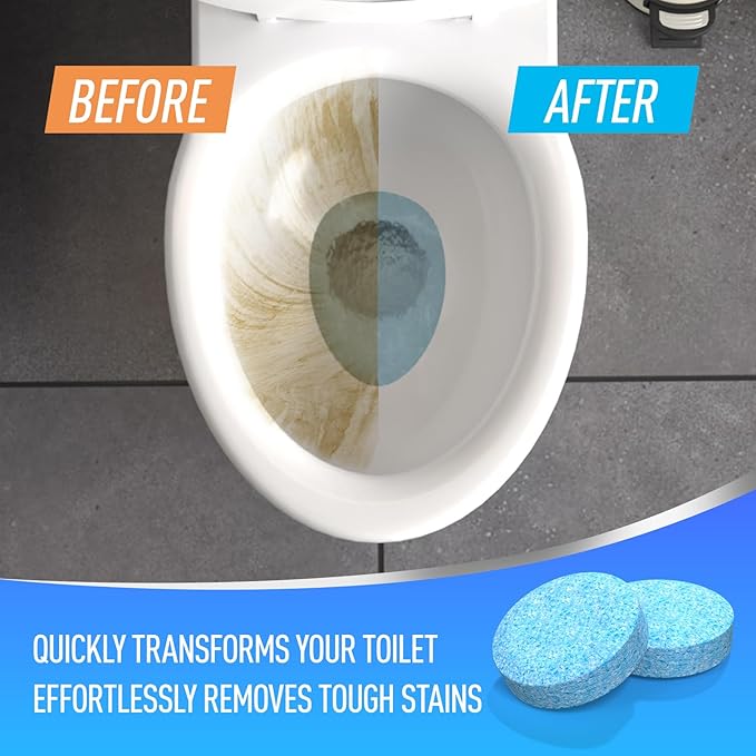 Toilet Bowl Cleaner Tablets 40 Pack, Long-Lasting Drop-in Tank Tablets with Sustained-Release Technology, Fight Tough Stains & Odors, Household & Commercial Use, Compatible with Most Toilets-Valuable