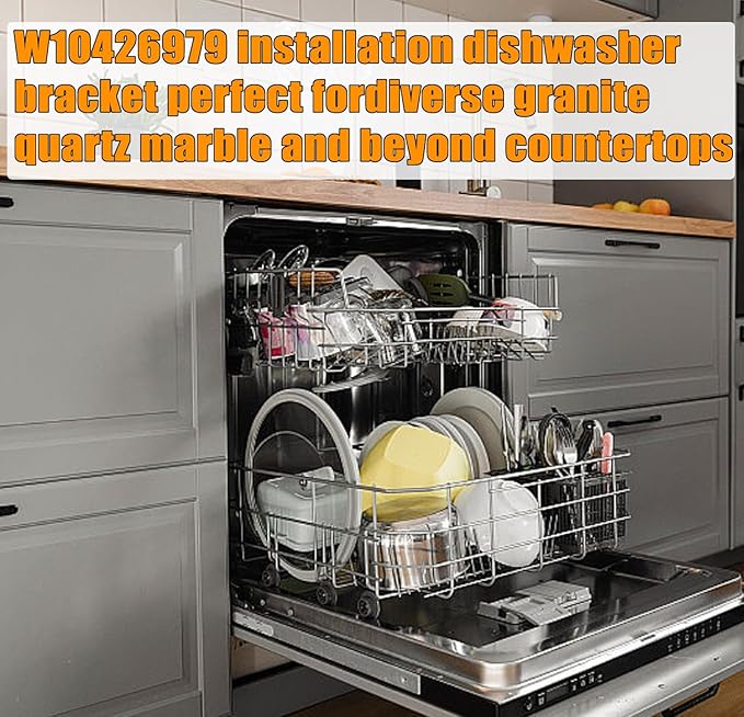 24" Dishwasher Mounting Bracket Kit for Whirlpool, KitchenAid, Maytag 24 Inch Wide Dishwasher Replaces W10426979 AH3632890,EA3632890,PS3632890,2311792 for Granite and Quartz Countertop