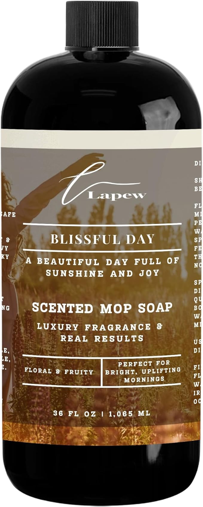 Luxury Floor Cleaner, Scented Mop Soap Concentrate | Hard Floor Cleaner for Tile, Vinyl, Laminate, LVP & Sealed Hardwood | Low-Foam, Streak-Free | 36 oz | Blissful Day