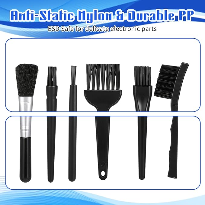 9 Pcs Keyboard Cleaning Kit with Keycap Puller & Switch Puller, Mini Keyboard Cleaner Tool Kit PP Handle Nylon Anti Static Electronic Dust Cleaning Brush for Mechanical Keyboard