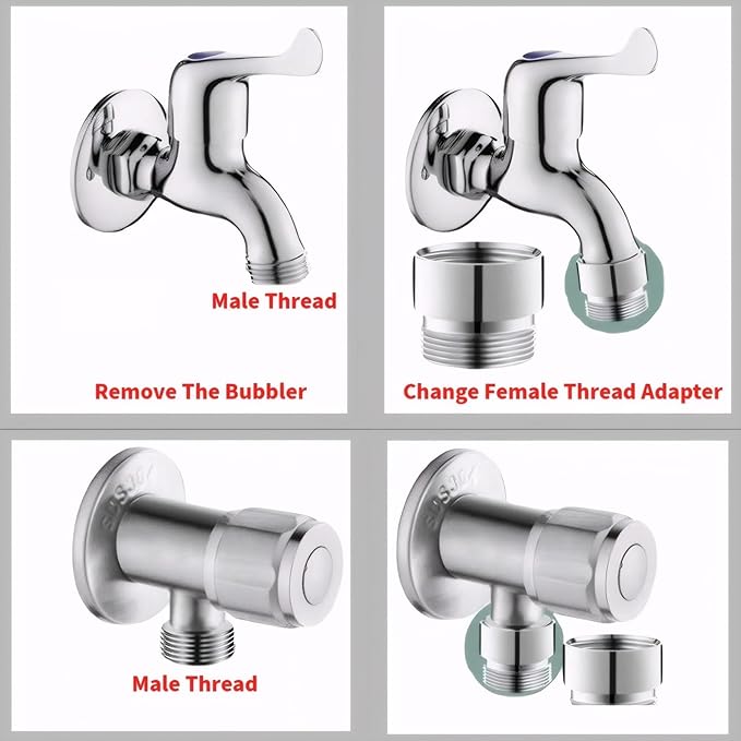 11 Pieces Brass Faucet Adapter Kit,Kitchen Sink Aerator Adapter Female to Male for Water Filter, Bathroom Faucet Adapter（Included washers）