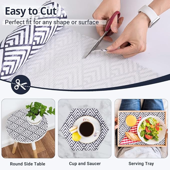 Grip Shelf Liners, Non-Slip Drawer Protector Liner, Non Adhesive Shelves Mat Thickened Plastic Protection for Kitchen Cabinets Cupboards Dresser Pantry Bathroom Office, 11.8in x 20ft