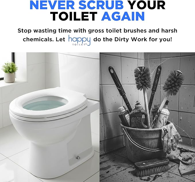 Happy Toilet Cleaner Deuce - Compatible with Kohler Toilets & Canister Flushing Systems - Automatic Toilet Bowl Cleaner Toilet Tablet Holder Toilet Cleaning System for Auto Filter Self Cleaning Flush
