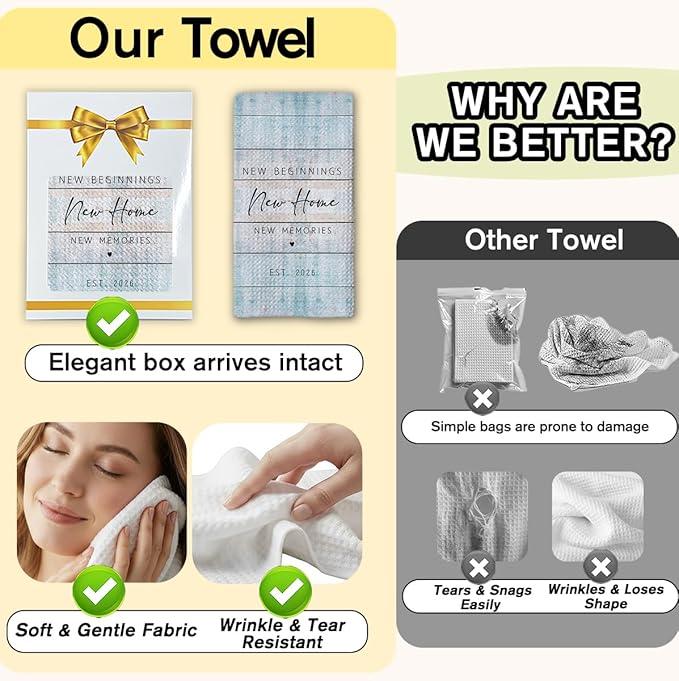New Home Gift Coastal Kitchen Towels with Saying, Beach Themed Decorative Hand Towel, Housewarming Gift Ideas for New Homeowners, Cute Funny Hand Towels Bathroom Kitchen 16x24 Inch-b05