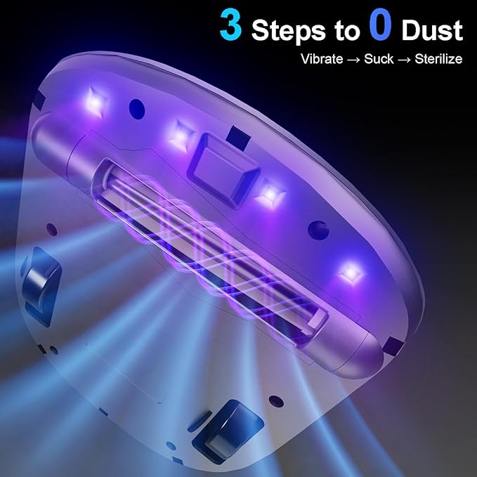 3 in 1 Cordless Robot Bed Vacuum Cleaner with 270nm UV Light - Smart Navigation, 14AW Strong Suction & Edge Detection Technology for Mattress, Sofa, Carpet
