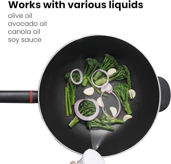 Mistifi Oil Sprayer 150ml glass bottle. Upgraded Version.Fine Mist Spray Bottle for Air Fryer, Olive Oil, Avocado Oil, Healthy Nonstick Frying, Commercial & Home Kitchen Use (PS635)