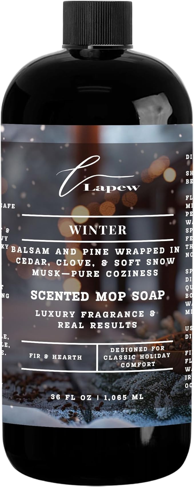 Luxury Floor Cleaner, Scented Mop Soap Concentrate | Hard Floor Cleaner for Tile, Vinyl, Laminate, LVP & Sealed Hardwood | Low-Foam, Streak-Free | 36 oz | Winter