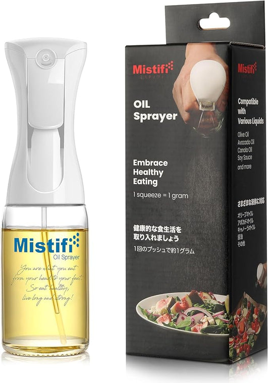 Mistifi glass Oliver Oil Sprayer for cooking, Spray bottle 6oz, Non-Aerosol Refillable Dispenser Oil Mister PS630