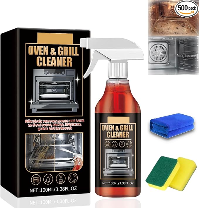 Oven and Grill Cleaner Spray, Greasy Dirt Clean Spray, Multifunctional Powerful Kitchen Degreaser Foam Cleaner, for All Kitchen Surfaces – Ovens, Grills, Frying Pans, Range Hoods, And Barbecues (1pc)