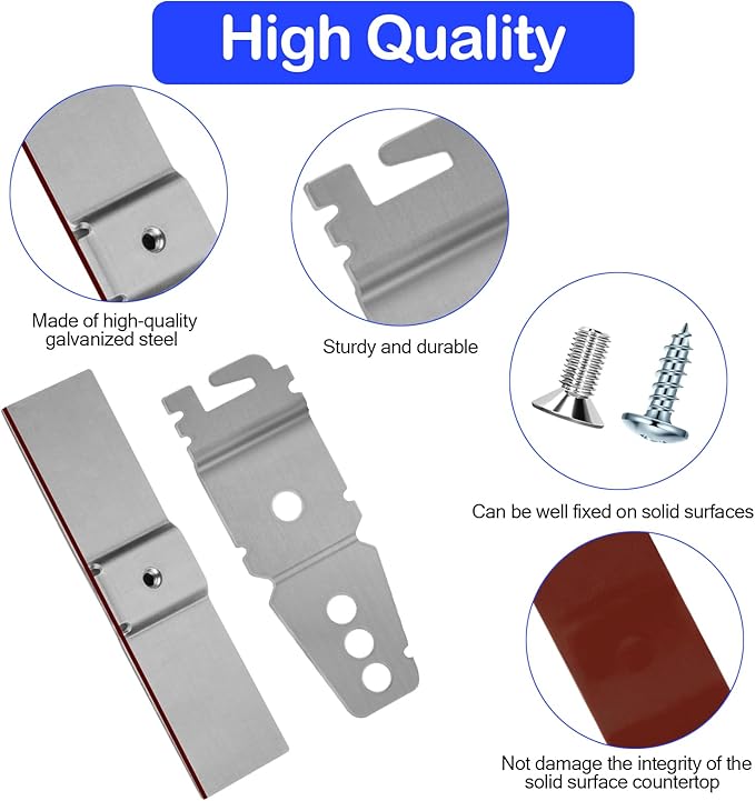 Granite Counter Mounting Bracket 2 Pack and 8269145 Undercounter Dishwasher Bracket 2 Pack Compatible With Most Brand Dishwashers WP8269145, AP6012289, PS11745496 (Comes With Screws)