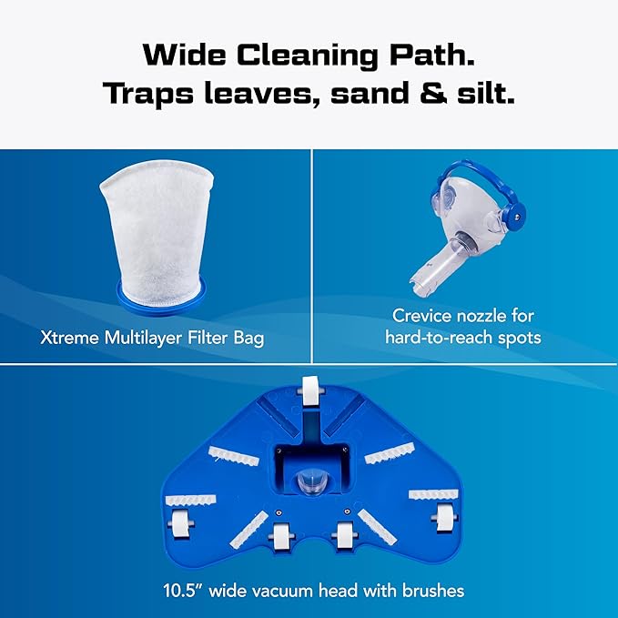 POOL BLASTER Max Cordless Pool Vacuum for Deep Cleaning & Strong Suction, Handheld Rechargeable Swimming Pool Cleaner for Inground and Above Ground Pools, Hoseless Pool Vac by Water Tech