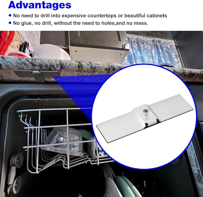 Granite Dishwasher Mounting Bracket Kit - Granite Grabber Dishwasher Mounting Bracket Suitable for Dishwasher Countertop Installation Kit