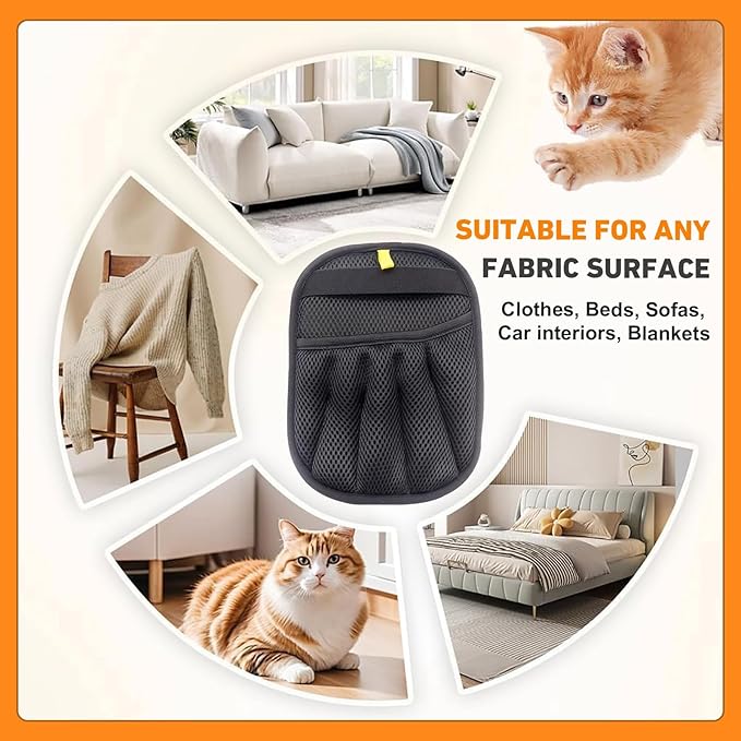 Pet Hair Removal Glove for Cats & Dogs Hair Remover,Reusable Electrostatic Pet Hair Remover Gloves,Magic Brush Pet Hair Removal Tool for Furniture,Couch,Car Seats,Clothing(2Pcs)