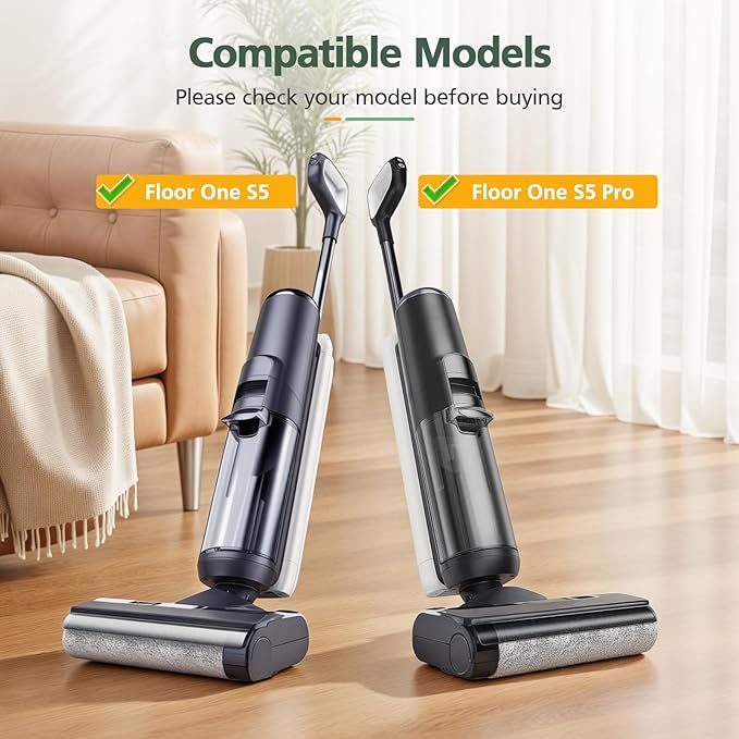 2+4 Pack S5/ S5 Pro Brush Roller and HEPA Filter Set Compatible with Tineco Floor ONE S5/ Floor One S5 Pro Cordless Wet Dry Vacuum Cleaner, 2 Pack Brush Rollers + 4 Pack Vacuum HEPA Filters