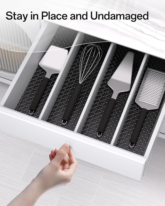 Shelf and Drawer Liner for Kitchen Cabinet, Non-Adhesive 18in x 360in Waterproof Contact Paper Refrigerator Liners Thickened Durable EVA Material Non Slip Mat for Dresser Cupboard Pantry Protector
