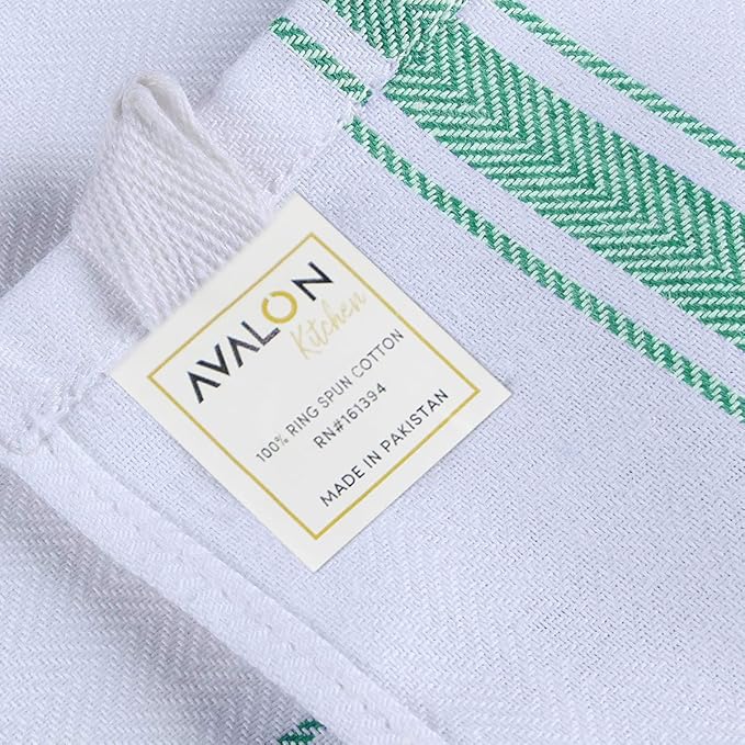 Dish Towels Set (Value Pack of 45) Size 15x25 Inch, 100% Cotton Soft & Absorbent Kitchen Towels, Tea Towels, Reusable Cleaning Cloths for Household Cleaning (Green)