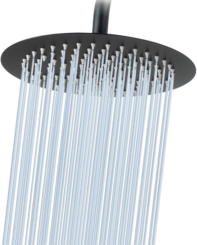NearMoon Rain Shower Head, Ultra-Thin Design-Pressure Boosting, Awesome Some Experience, High Flow Stainless Steel Rainfall Head (10 Inch, Matte Black)