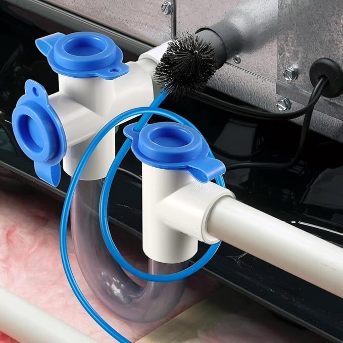 3 Pcs Condensate Trap Flexible Drain Brush, 48 Inch AC Drain Line Cleaning Brush for AC & HAVC Condensate P Trap, Blue