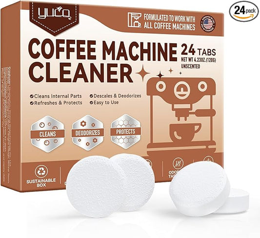 Coffee Machine Cleaner Descaler Tablets-24 Count Coffee Maker Cleaner Tablets Compatible with Breville,Nespresso,Keurig,Ninja,Philips,Miele,Delonghi&more,Descale Drip Coffe And Espresso Machines