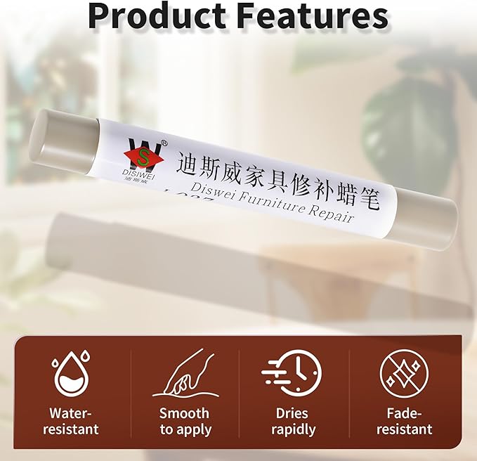 Wood Filler Sticks Technical Wood Furniture Scratch Repair Crayons Wood Floor Repair Wax Filler Sticks Furniture Repair Wax Crayons for Wooden Furniture, Floors, Cabinets & Tables