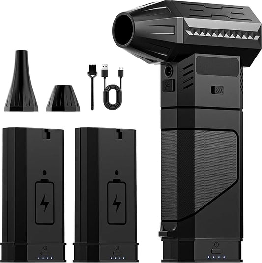 COSANO F3 Electric Air Duster with 2 Magazine-Style Batteries, 220g+ Strong Airflow, 2 Magnetic Nozzles, 3-Speed Cordless Blower with LED, Electric Inflator, Keyboard Duster for PC, Car & Electronics