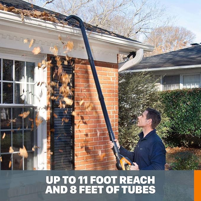 Worx Gutter Cleaning Kit with 11” Inches Tubes for Worx Leaf Blowers, WA4094