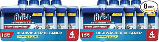 Finish Dishwasher Cleaner Liquid, Deep Cleans Hidden Grease & Limescale, Fights Odors & helps maintain Performance, 1 Year Supply, 8.45oz, 4 Bottle (Pack of 2)