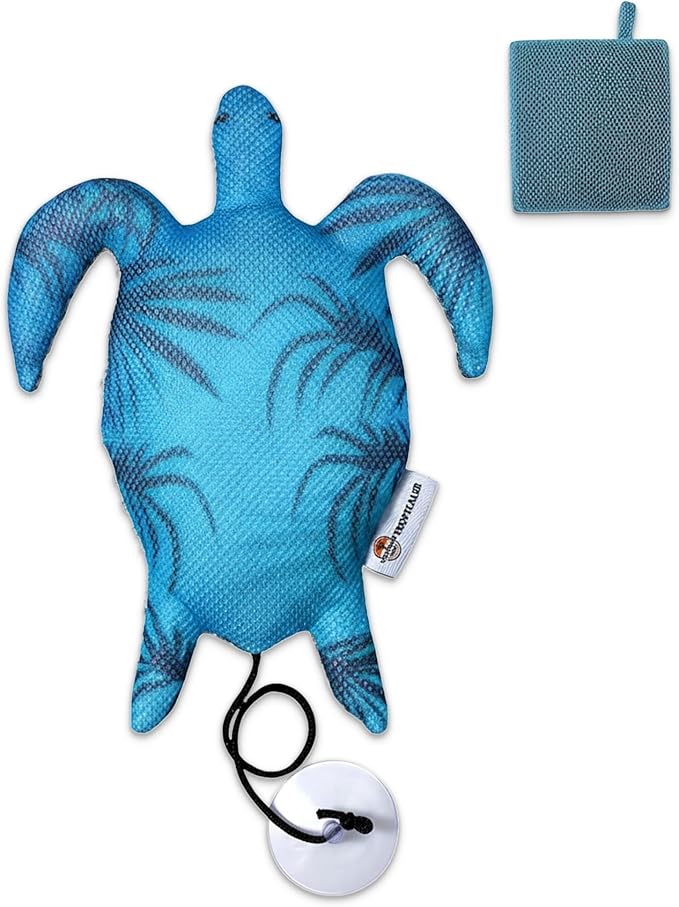 Hot Tub Scum Absorber Turtle ScumGuard Mesh - 1-Pack Oil & Scum Absorber for Spa, Hot Tub & Pool - Keeps Water Clear & Filters Protected - Includes 1 Washable Turtle Absorbers & Mesh Cleaning Cloth