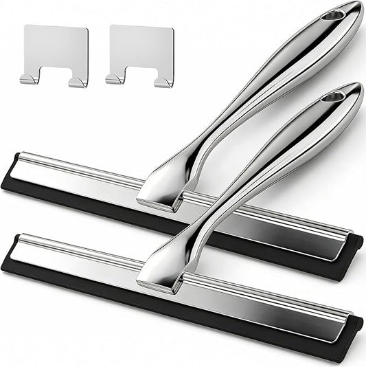 2 Pack Stainless Steel Rustproof Squeegee for Shower Glass