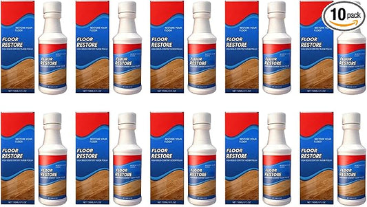 Floor Rescue Cleaner, Floor Repair Polishing Agent for Wood Laminate Tile, Self-Leveling Nano-Fill Refinisher for High-Traffic Areas, No Sanding 5.1 fl oz (150 mL) (10-Pack)