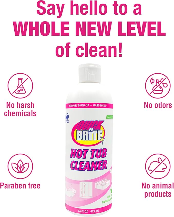 Quick 'n Brite Heavy Duty Hot Tub Cleaner - Non-abrasive Cleaning Gel, 16 oz. (Packaging May Vary)