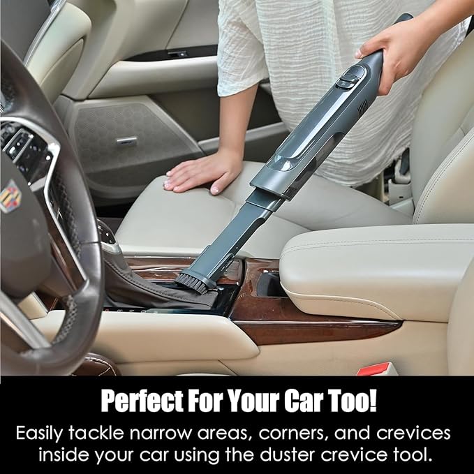 Handheld Vacuum Cordless, Lightweight 1.4lb with Powerful Suction, Charging Dock, Single Touch Empty and Detachable Dust Cup, Portable Mini Car Vac for Home Office and Pet Hair