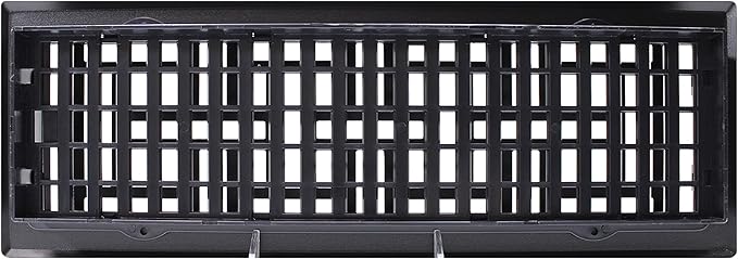 Decor Grates AJH414-BLK Oriental Floor Register, 4x14 Inches, Textured Black