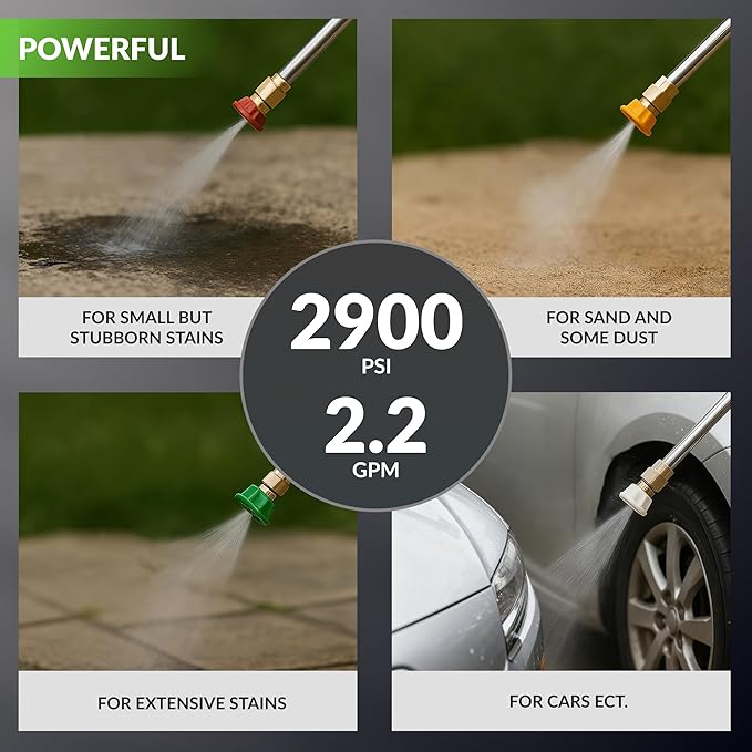 Giraffe Tools Wall Mounted Pressure Washer Pro with Upgraded 1800W Motor, Max 2900 PSI, 2.2 GPM Electric Power Washer with 100ft Retractable Pressure Hose, Automatic Rewind