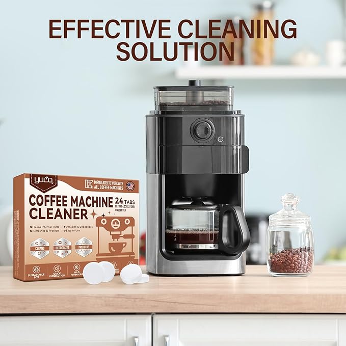 Coffee Machine Cleaner Descaler Tablets-24 Count Coffee Maker Cleaner Tablets Compatible with Breville,Nespresso,Keurig,Ninja,Philips,Miele,Delonghi&more,Descale Drip Coffe And Espresso Machines