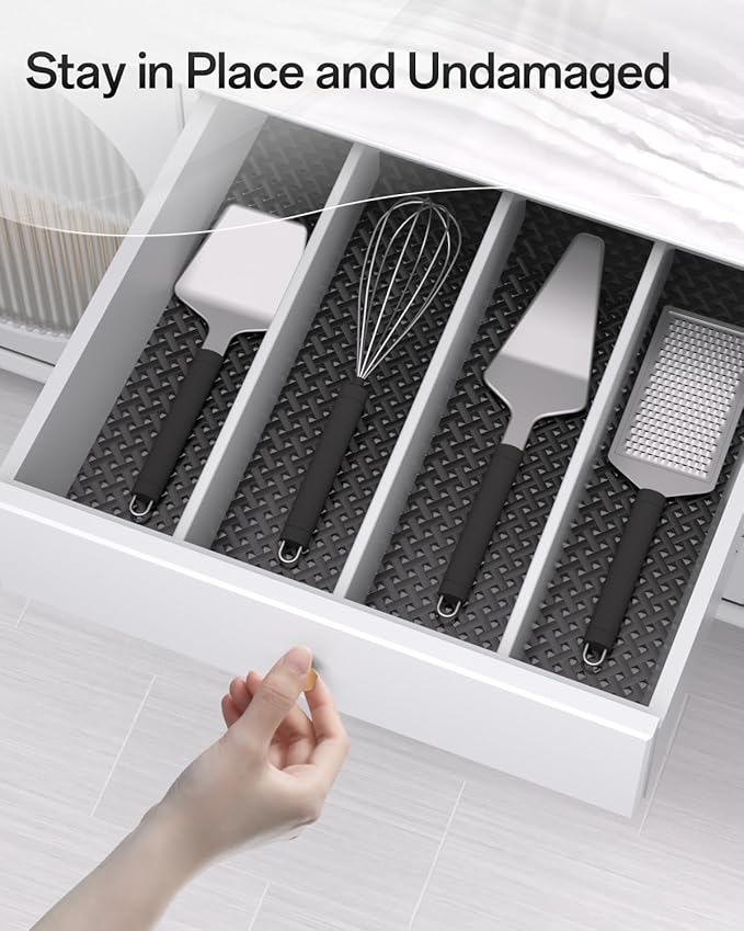 Shelf and Drawer Liner for Kitchen Cabinet, Non-Adhesive 12in x 120in Waterproof Contact Paper Refrigerator Liners Thickened Durable EVA Material Non Slip Mat for Dresser Cupboard Pantry Protector