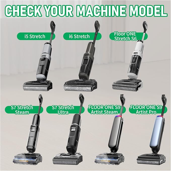 Floor ONE Stretch S6 Roller Brush Replacement and Vacuum Filter Kit Compatible with Tineco Stretch S6 /Switch S6 Cordless Wet Dry Vacuum Replacement Parts,2 Roller Brushes,2 Filters,1 Cleaner Brush