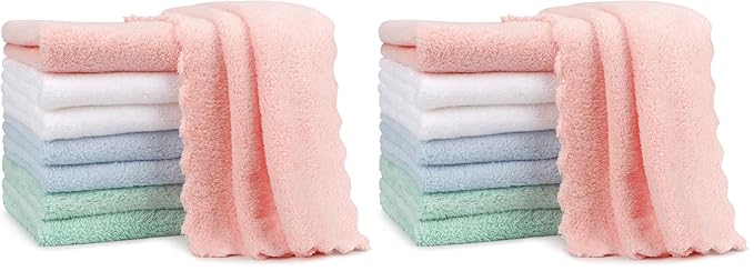 Orighty Burp Cloths, Super Soft & Highly Absorbent Coral Fleece, 20 x 10 Inch Gentle & Large Burp Rugs for Baby Sensitive Skin - Burping Cloths for Newborn Essential, 16 Pack