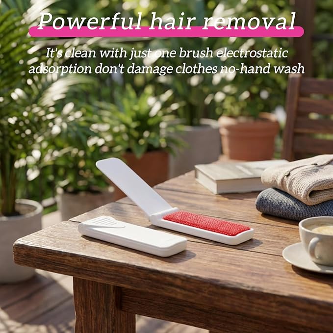 8 Pcs Foldable Lint Brush, Reusable Portable Travel Size Lint Remover Mini Compact Lints Brushes for Clothes Furniture Pet Hair, Lightweight Lints Cleaner Brush Tool for Travel Home Car Use