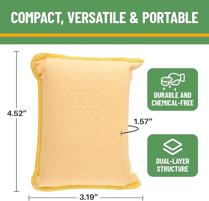 Evelots Car Windshield Cleaner Chamois, 2 Pack, Window Glass Defogger Sponge, Yellow