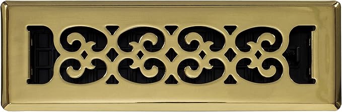 Decor Grates SPH210 Floor Register, 2x10, Polished Brass Finish