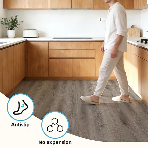 Art3d 15 Sq.ft Peel and Stick Floor Tiles, 10Pcs Luxury Vinyl Plank Flooring Wood Look, 36" × 6" Adhesive and Waterproof Tile Sticker for Bedroom, Living Room, Kitchen, Teak