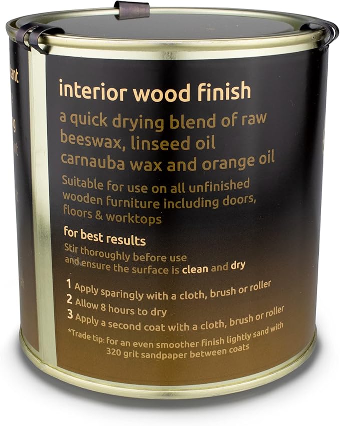 Gilboys Hard Wax Oil - Interior Wood Finish - 500ml - All Natural, Quick Drying, Water & Heat Resistant - Perfect for Sealing & Finishing Kitchen worktops, Stairs, Floors, Doors & Dining Tables…