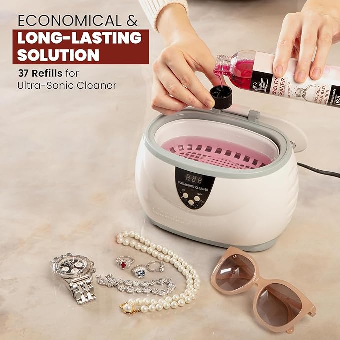 Ultrasonic Cleaner Solution Concentrate - Highly Concentrated All Purpose Cleaning Solution for All Ultrasonic Machines - USA Made Plant Based Eyeglass and Jewelry Cleaner, 8 floz