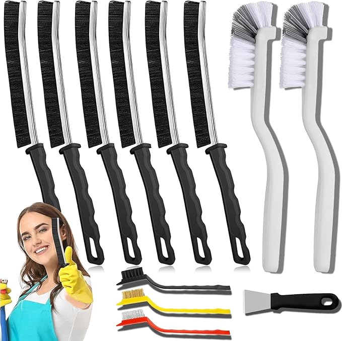6Pcs Hard Bristle Crevice Cleaning Brush - Thin Gap, Small, Grout, Kitchen, Toilet, Bathroom, Sink, Window Cleaning Tools