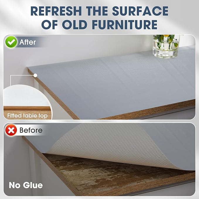 Drawer and Shelf Liner, Non-Slip Kitchen Cabinet Liners Non-Adhesive Thick Strong Grip Waterproof Washable Mats Protect Dresser Shelves Cupboard Bathroom Cabinets, Pure Gray, 18 in X 10 FT