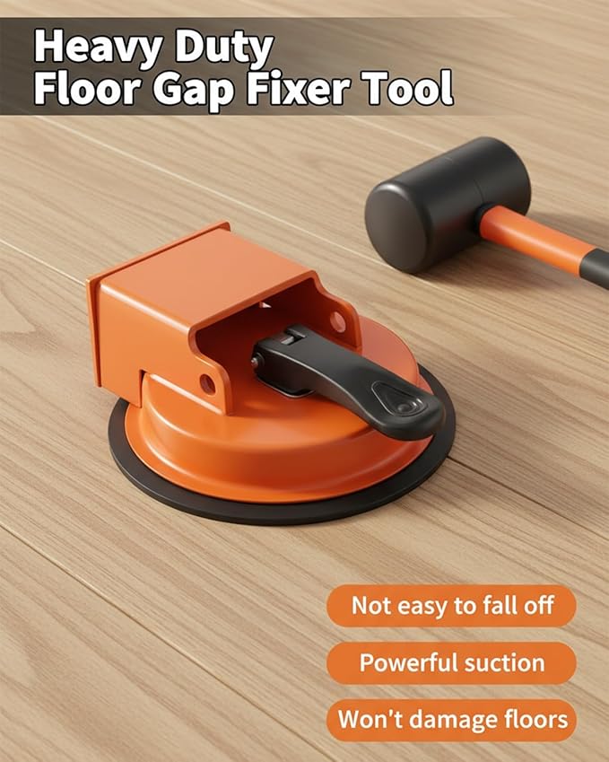 Heavy Duty Floor Gap Fixer Tool for Vinyl Plank Flooring, Laminate Tile Gaps Repair Tools, Adjustable Height Enhanced Vacuum Suction Cup Leveling Grabber Fix Pro Kit, Made of Iron for Wood Lvp