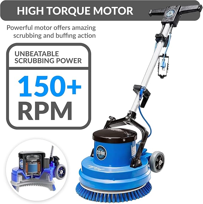 Prolux Core Heavy Duty Single Pad Commercial Polisher, Floor Buffer Machine, Scrubber, 15 Inch Commercial Duty w/ Hard Brush Only